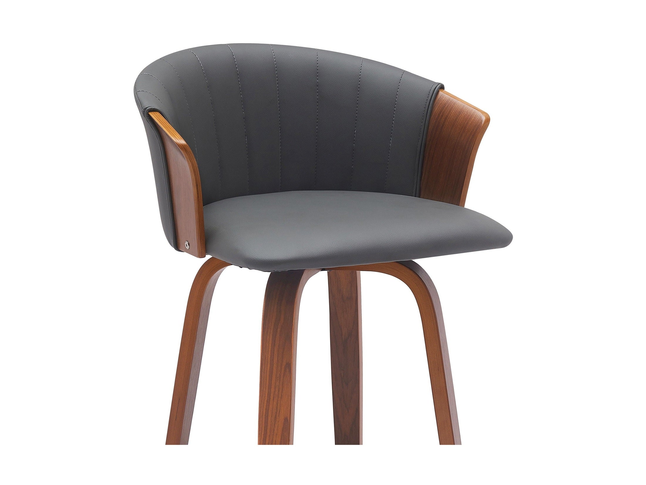 Diana - Swivel Walnut Wood Faux Leather Counter Stool