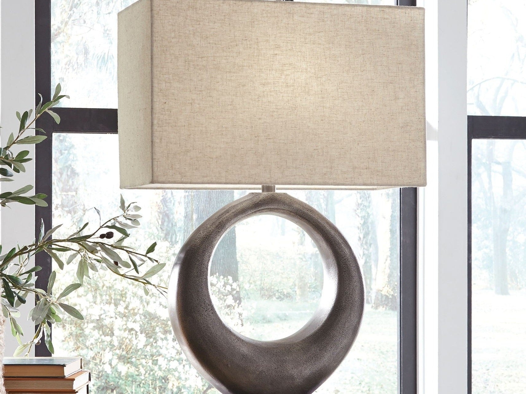 Saria - Metal Table Lamp  - Antique Silver Finish