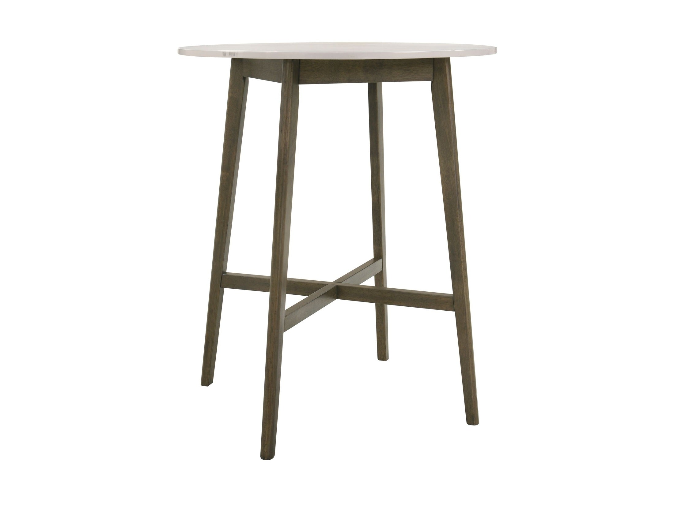 Jayla - 35.5" Marble Top Pub Table - Night Wenge / White