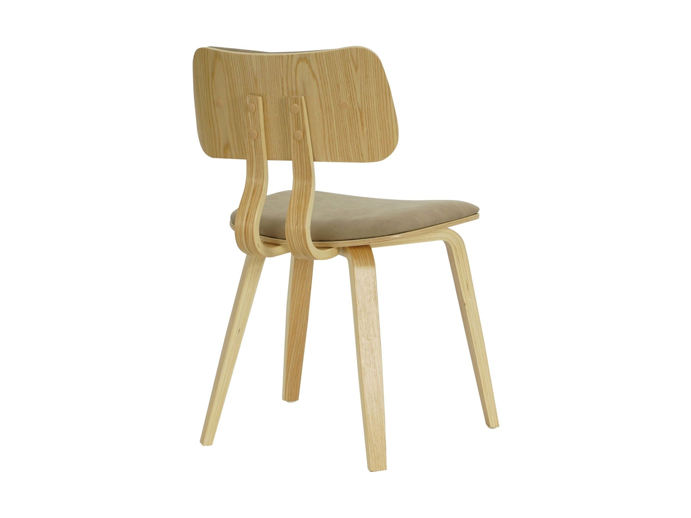 Jaguar - Curved Back Wood Dining Chair With Faux Leather Seat