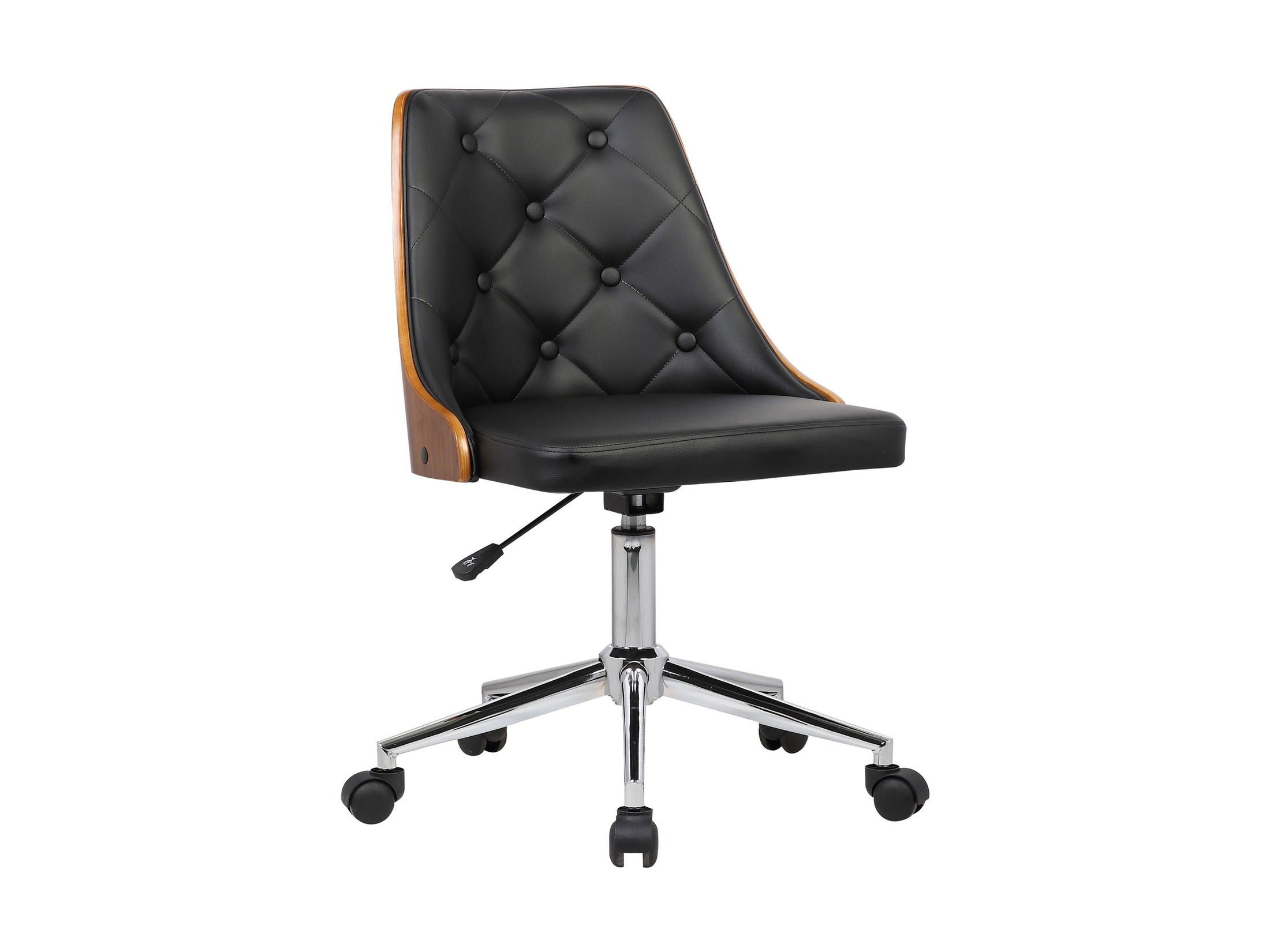 Diamond - Office Chair Veneer Back - Chrome / Black