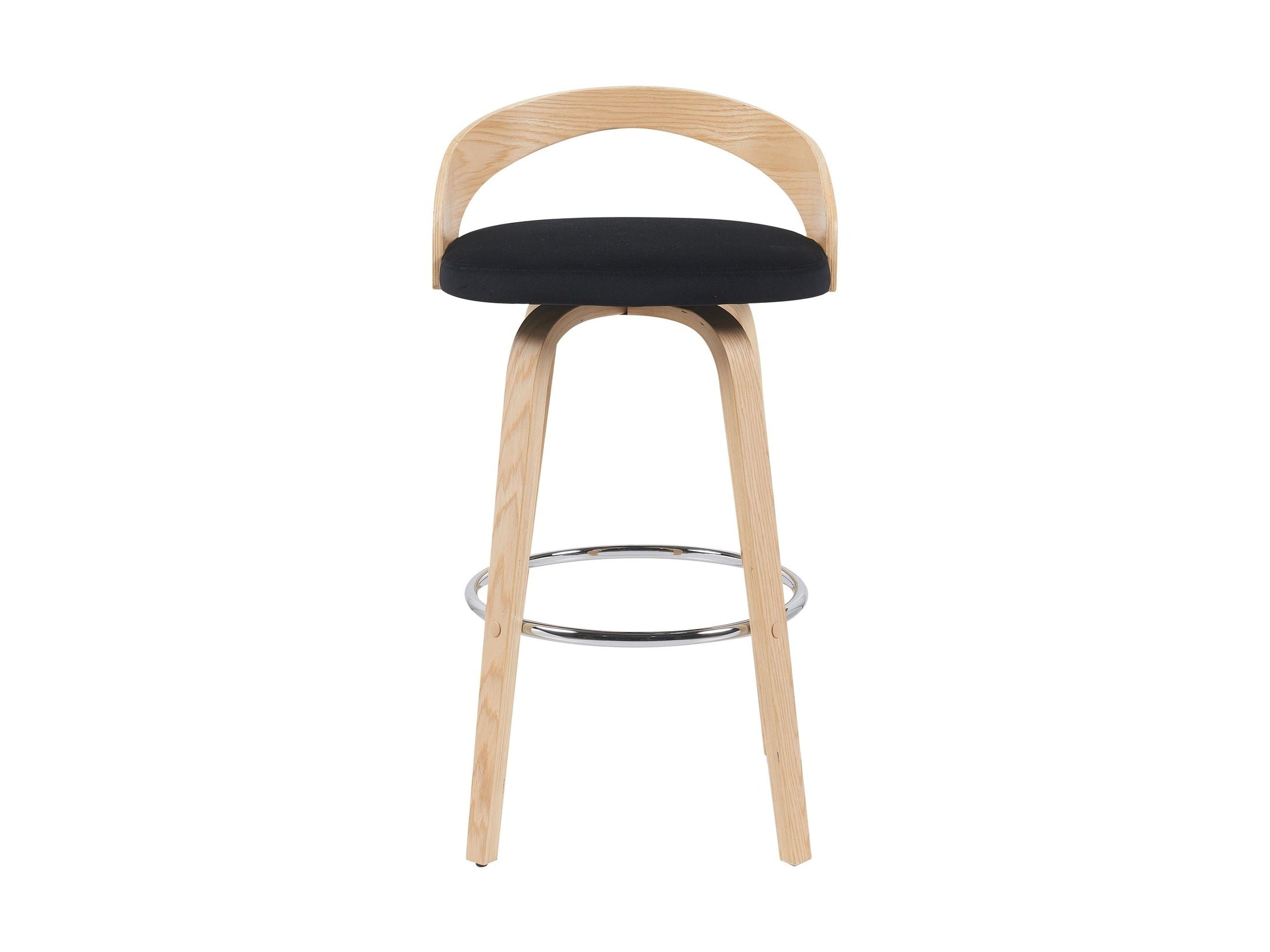 Sonia - Modern Swivel Bar Height Stool - Patterned Oak Wood Finish
