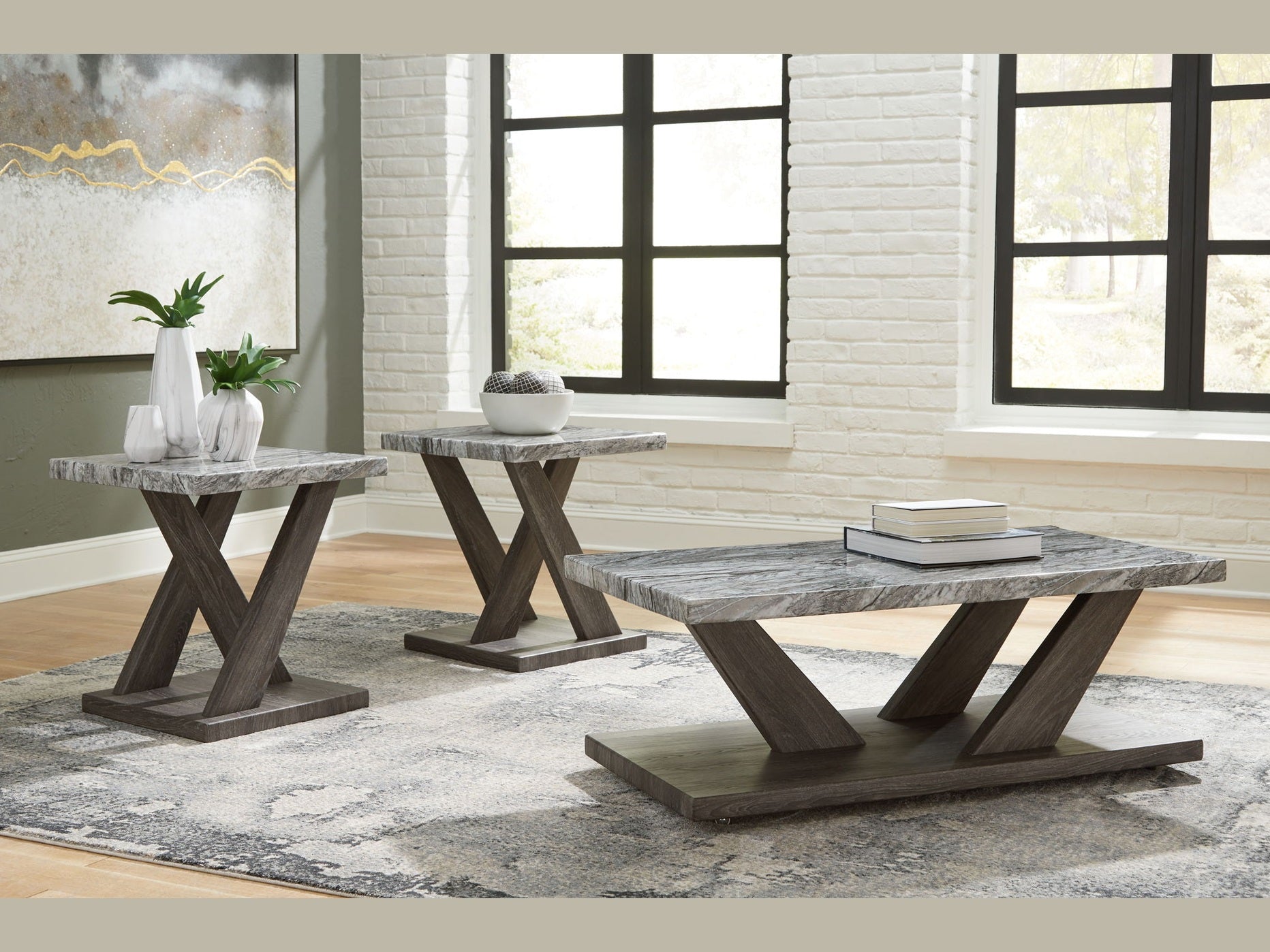 Bensonale - Occasional Table Set (Set of 3) - Brown / Gray