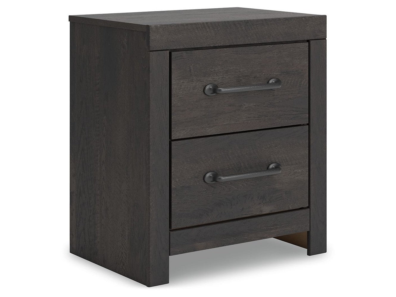 Delmorta - Two Drawer Night Stand - Dark Gray