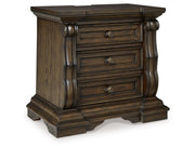 Maylee - Three Drawer Night Stand - Dark Brown