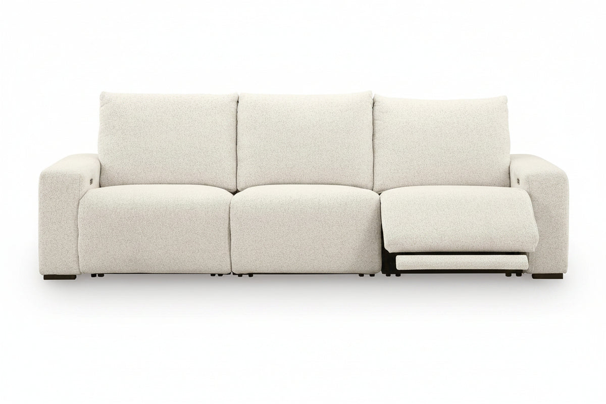 Beige sectional sofa on a white background