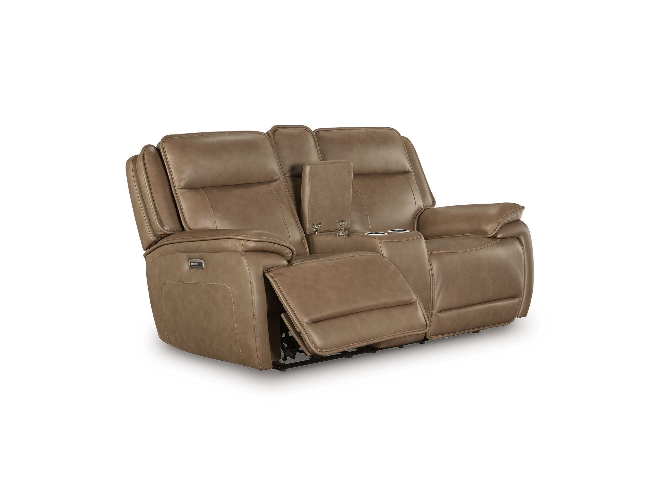 Glencroft - Power Reclining Loveseat With Console / Adjustable Headrest - Sahara