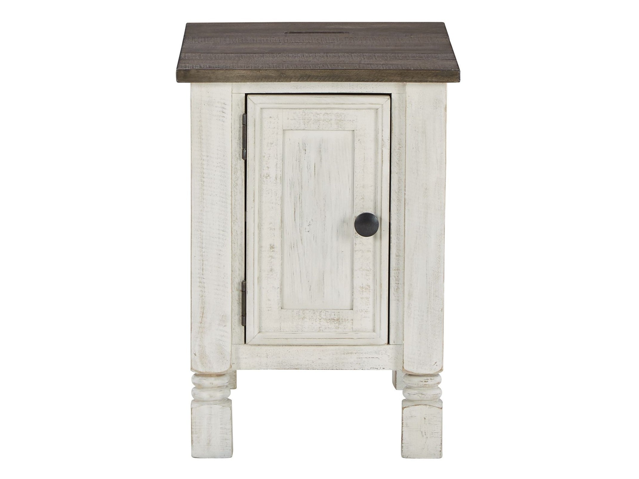 Havalance - Chair Side End Table - White / Gray