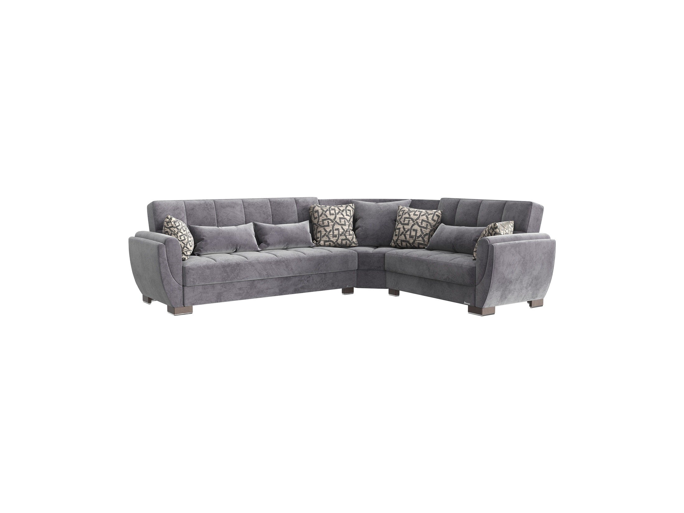 Ottomanson Armada Air - Upholstered Convertible Sectional With Storage - Microfiber