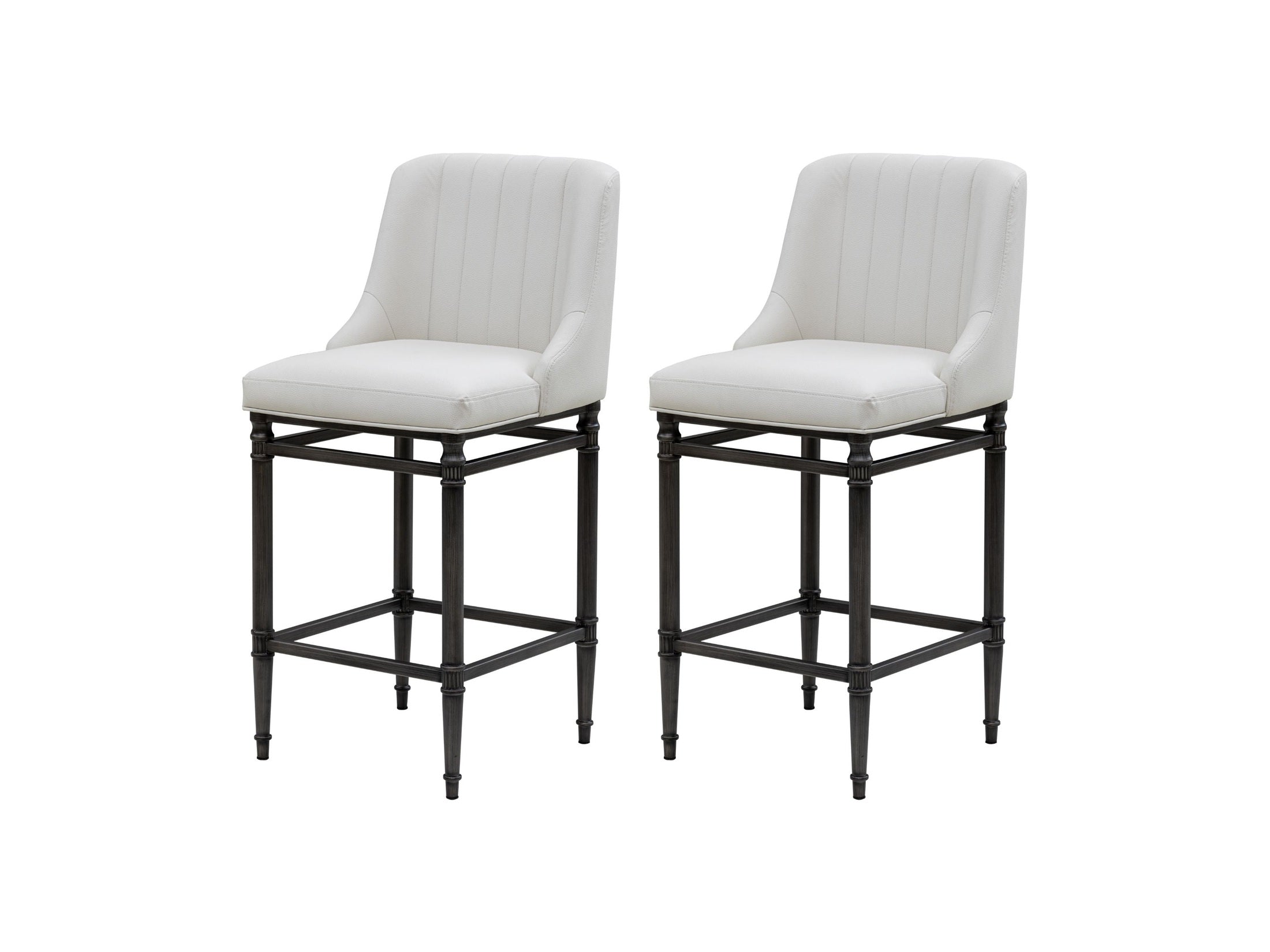 Marvin - Steel Frame Faux Leather Upholstered Counter Height Barstool