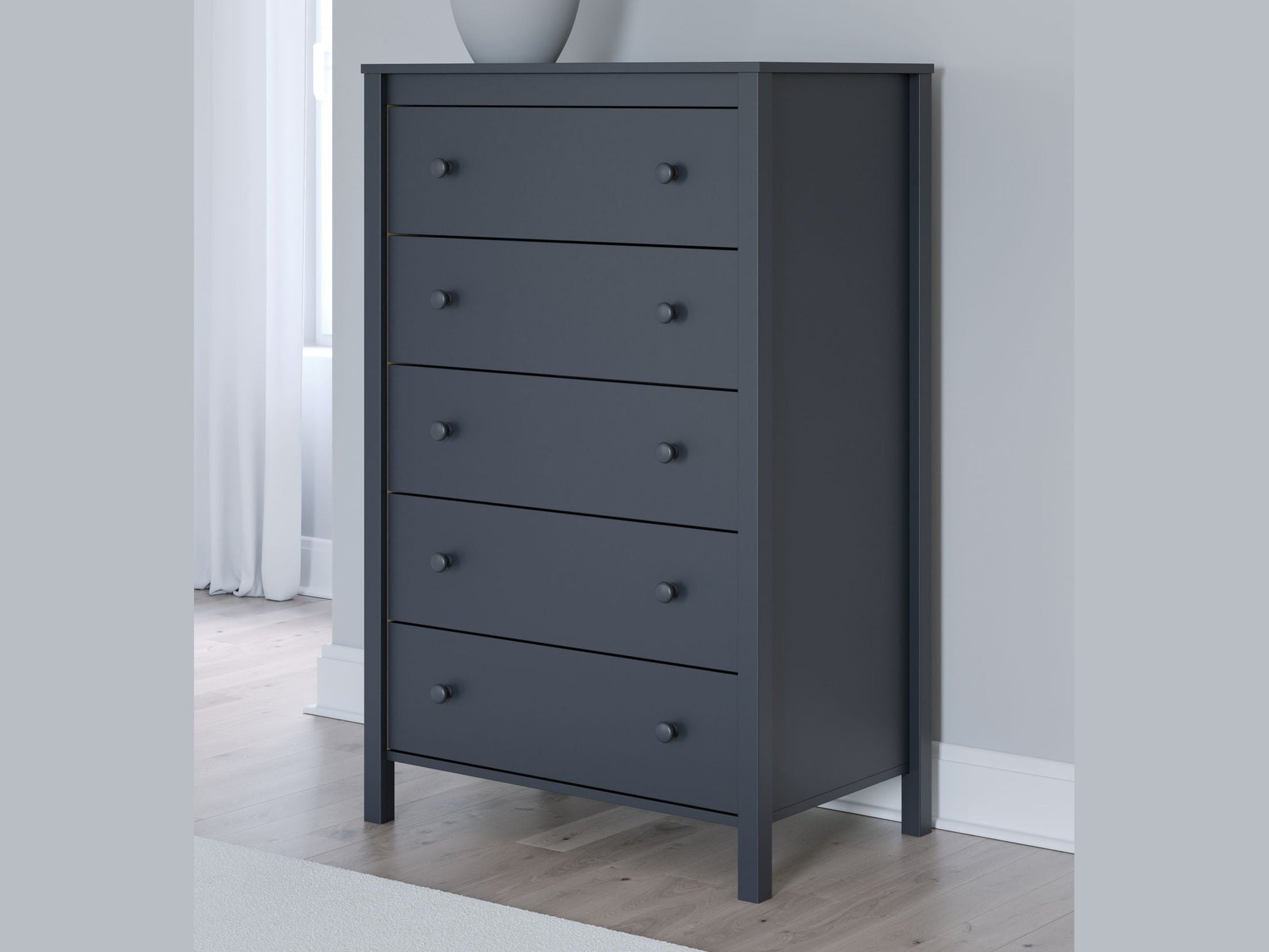 Simmenfort - Five Drawer Chest - Navy Blue