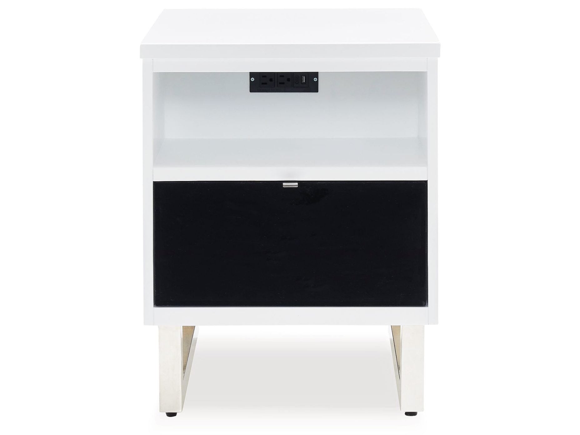 Gardoni - Chair Side End Table - White / Black