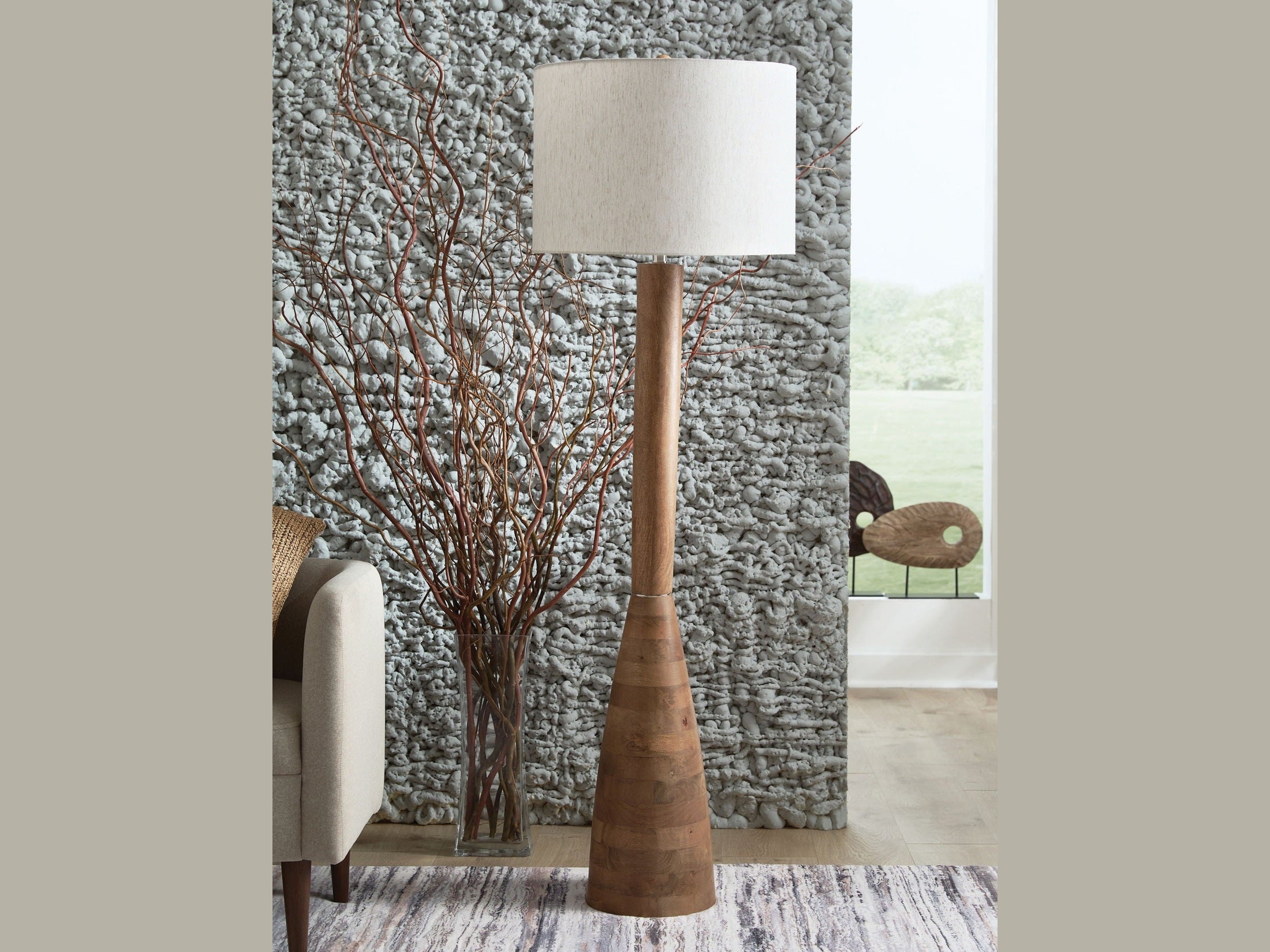 Ailsa - Wood Floor Lamp - Natural Brown