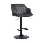 Toby - Adjustable Height Swivel Bar Stool - Black / Gray