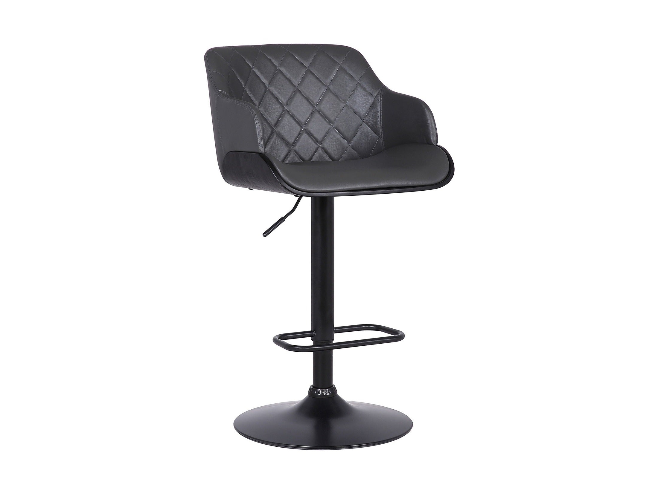 Toby - Adjustable Height Swivel Bar Stool - Black / Gray
