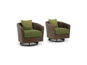 Horizon Hall - Swivel Lounge With Cushion - Brown / Green