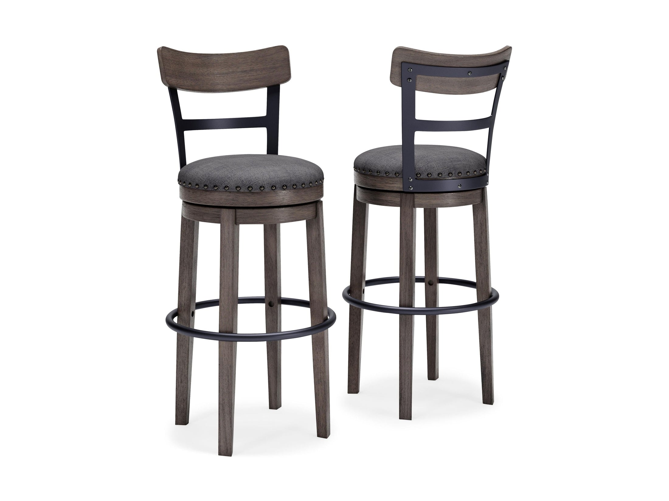 Caitbrook - Tall UPH Swivel Barstool - Gray