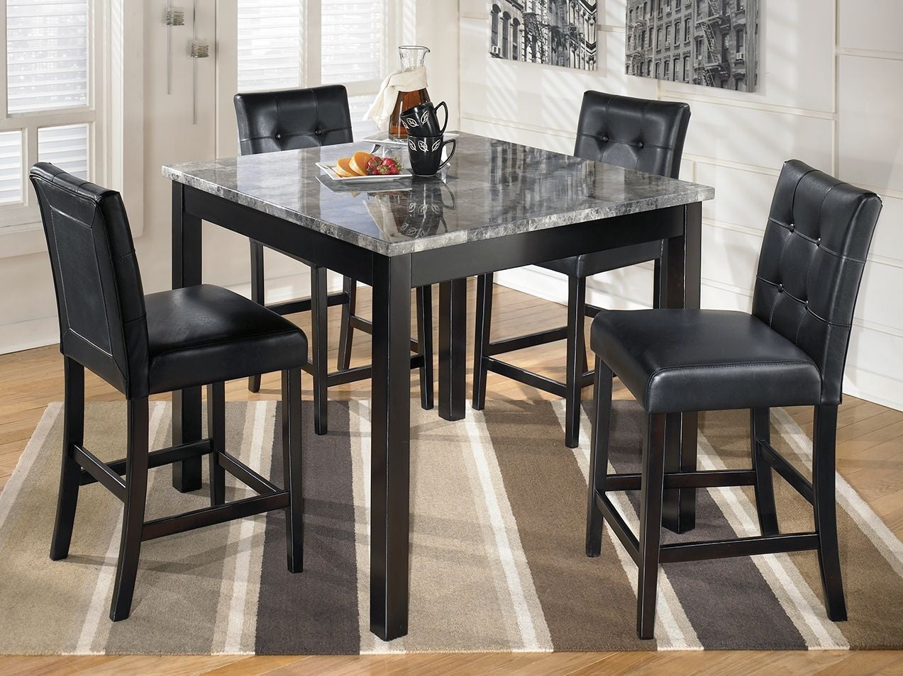 Maysville - Square Counter TBL Set (Set of 5) - Black