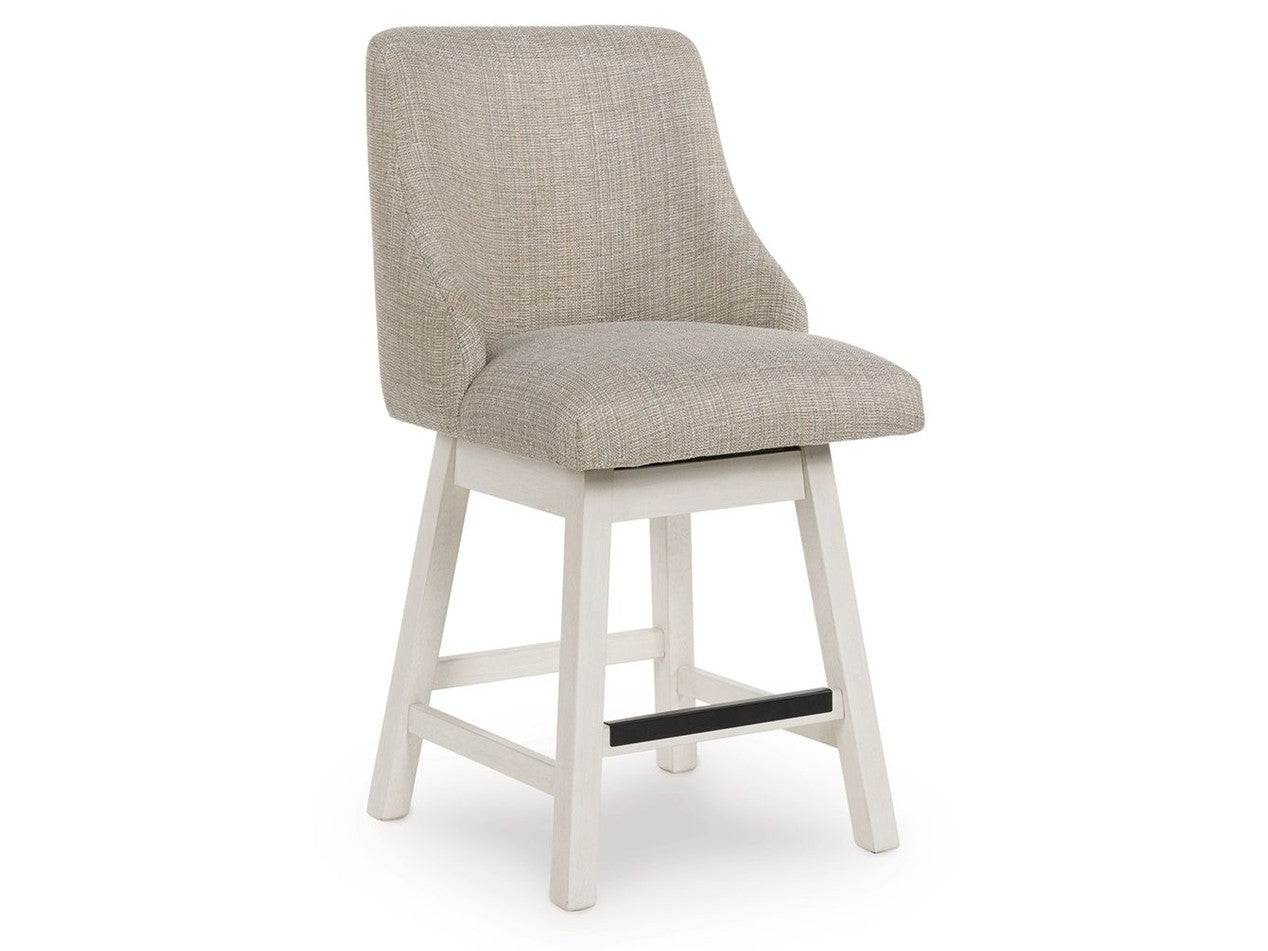 Robbinsdale - Upholstered Swivel Curved Back Barstool (Set of 2) - Antique White