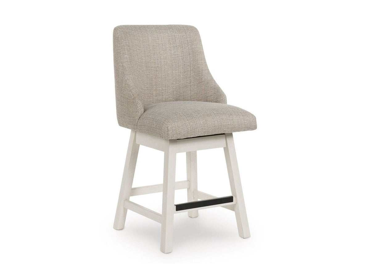 Robbinsdale - Upholstered Swivel Curved Back Barstool (Set of 2) - Antique White