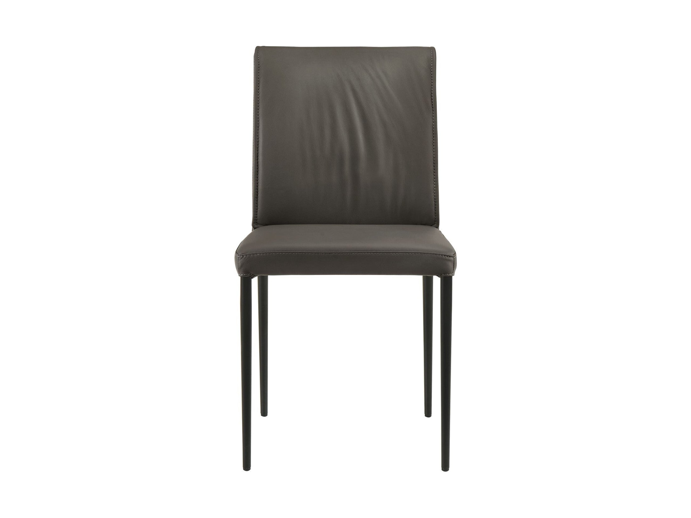Meriam - Full Back Top Grain Leather Upholstered Metal Dining Chairs (Set of 2)