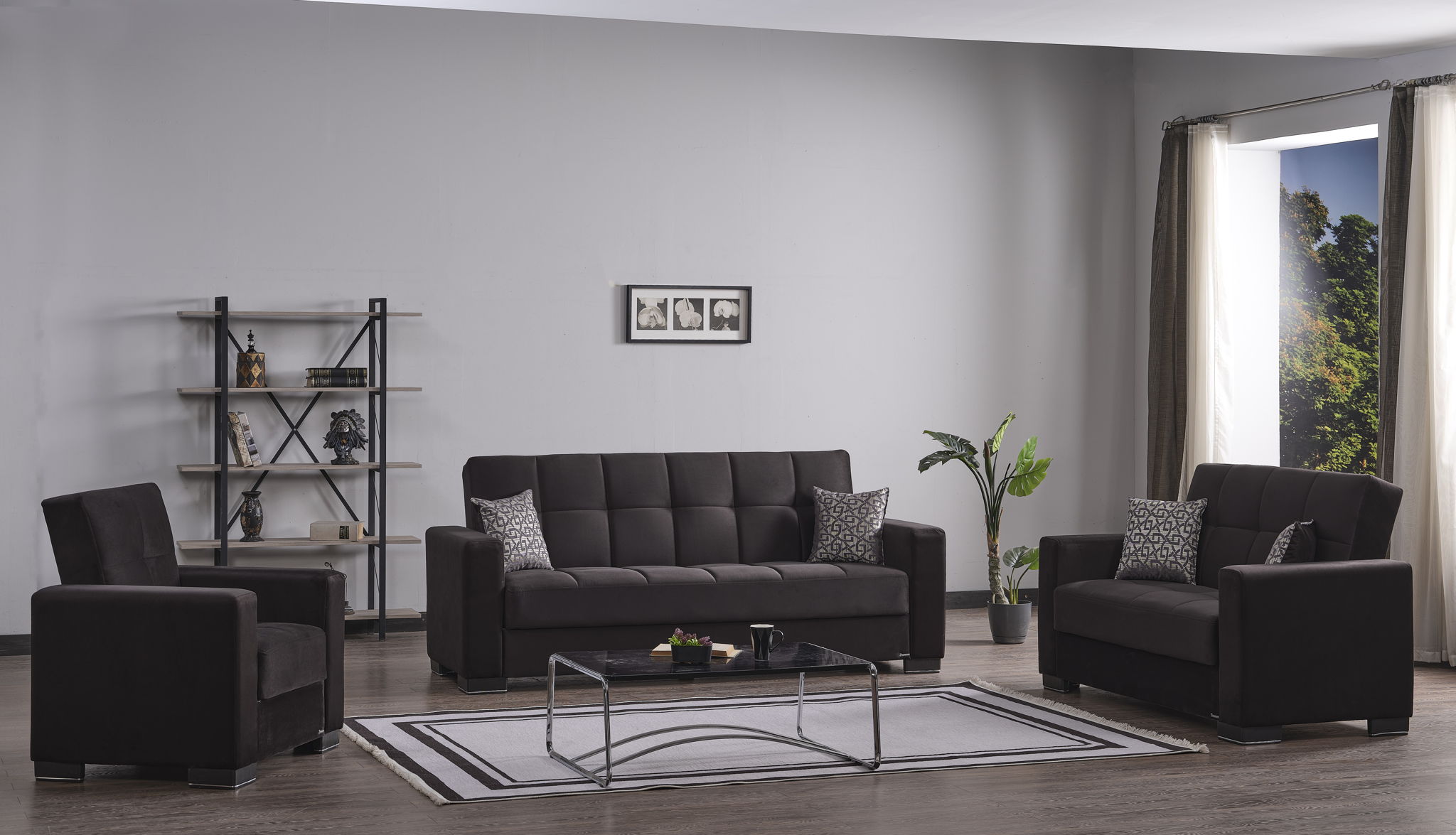 Ottomanson Armada - Upholstered Convertible Sofabed With Storage - Microfiber