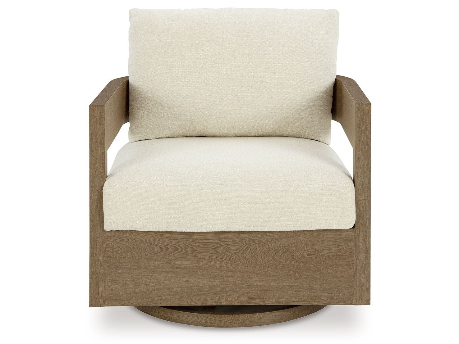 Serene Bay - Swivel Glider Chair With Cushion - Dark Brown / White