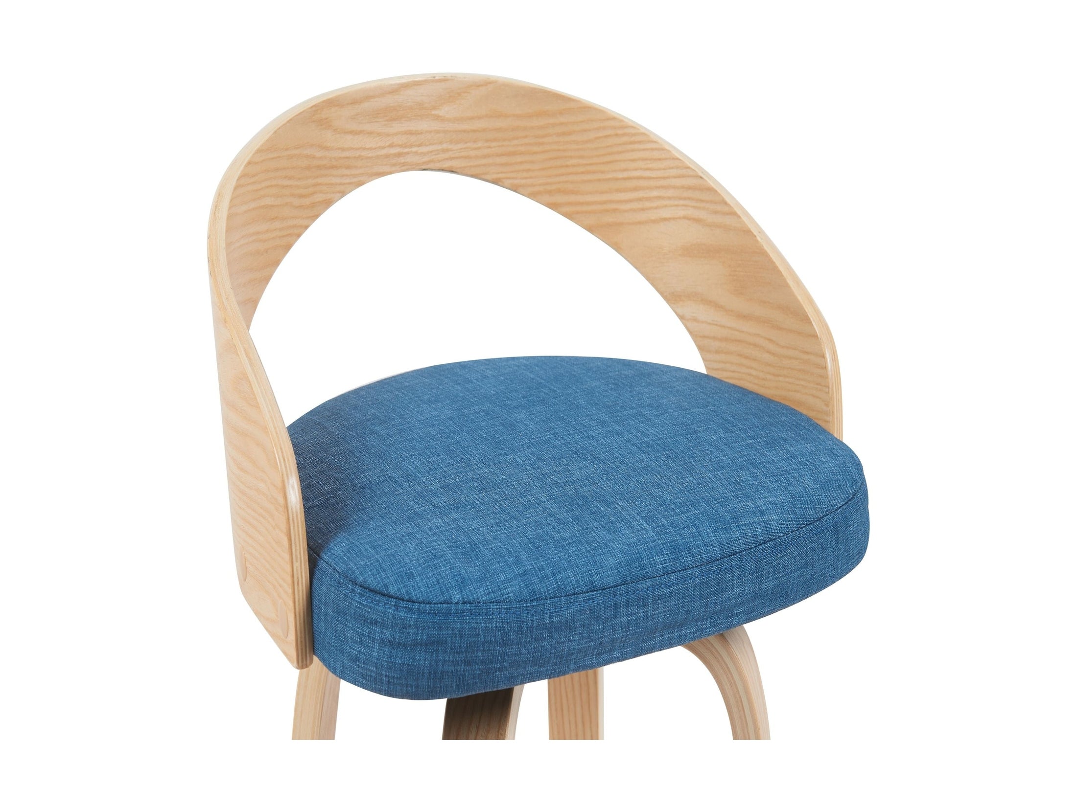 Sonia - Modern Swivel Bar Height Stool - Patterned Oak Wood Finish