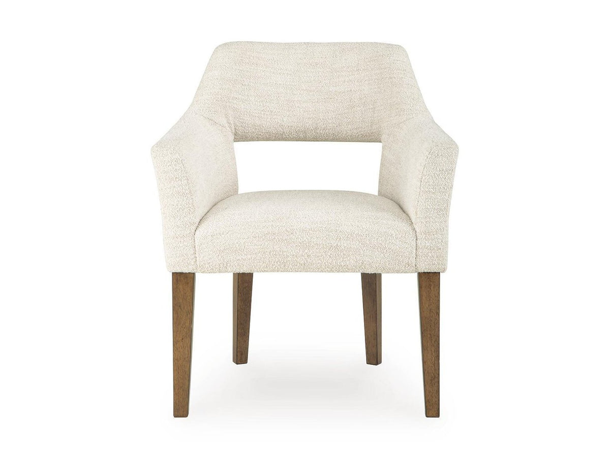 Marxmore - Dining Upholstered Arm Chair (Set of 2) - Beige / Brown