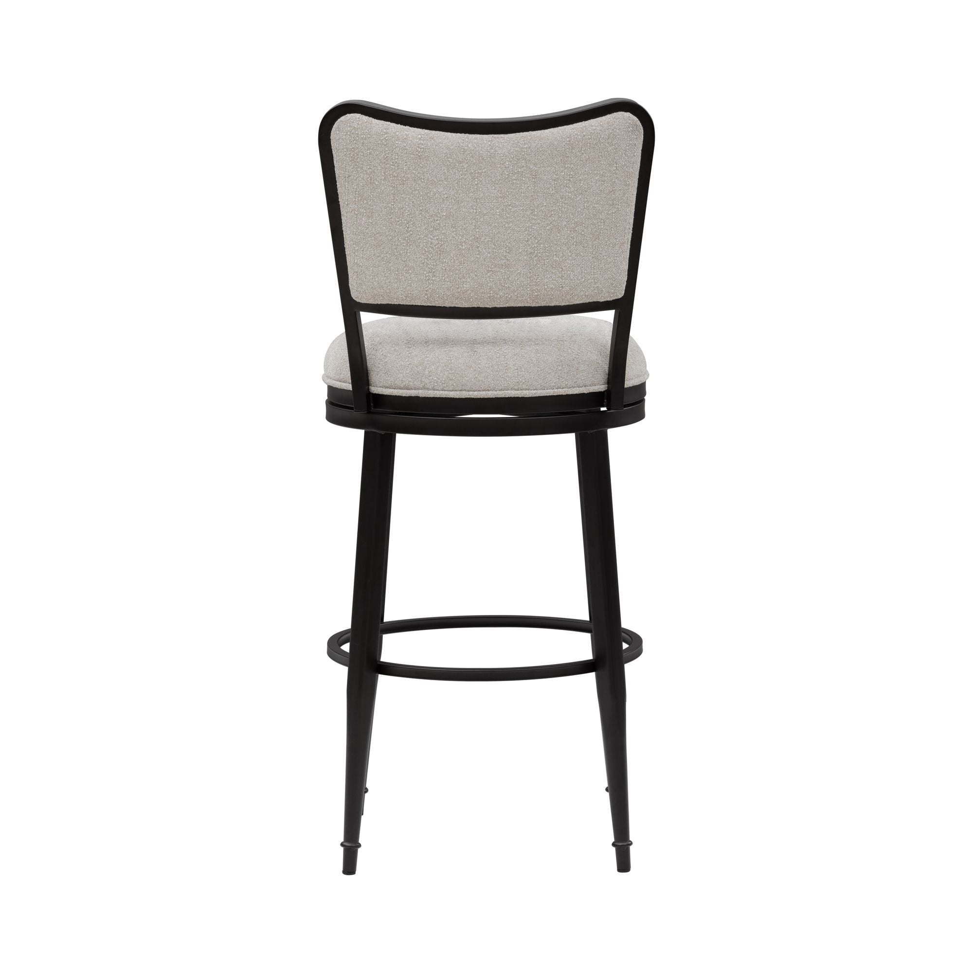 Baxter - Steel Frame Fabric Upholstered Swivel Bar Height Barstool