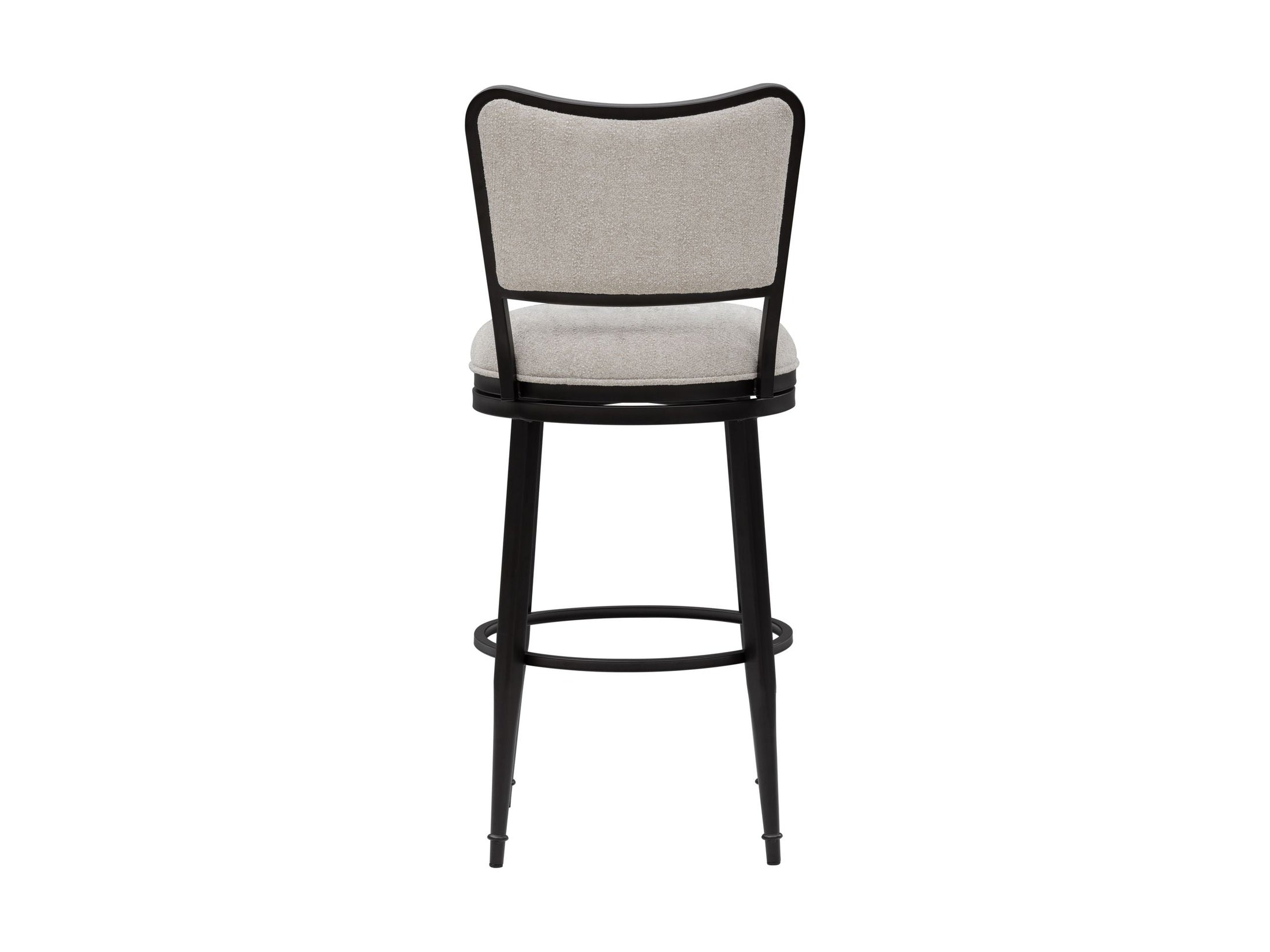 Baxter - Steel Frame Fabric Upholstered Swivel Bar Height Barstool