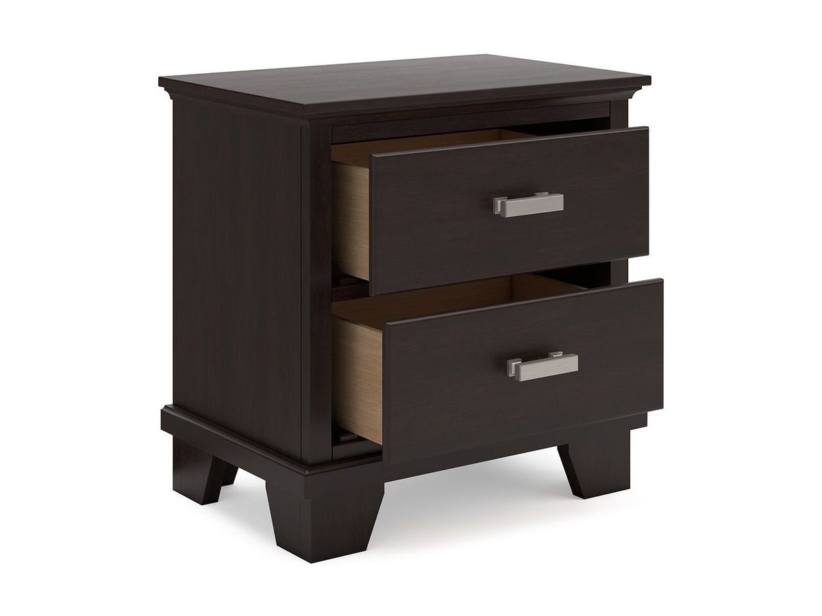 Covetown - Two Drawer Night Stand - Dark Brown
