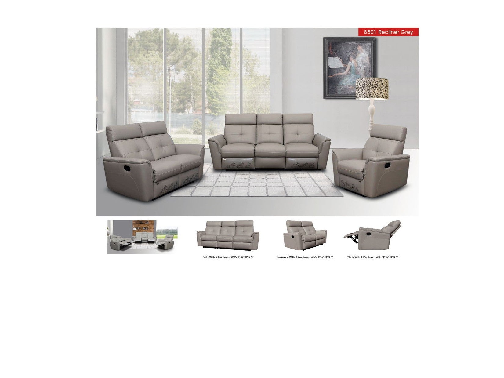 8501 - Chair With Manual Recliner