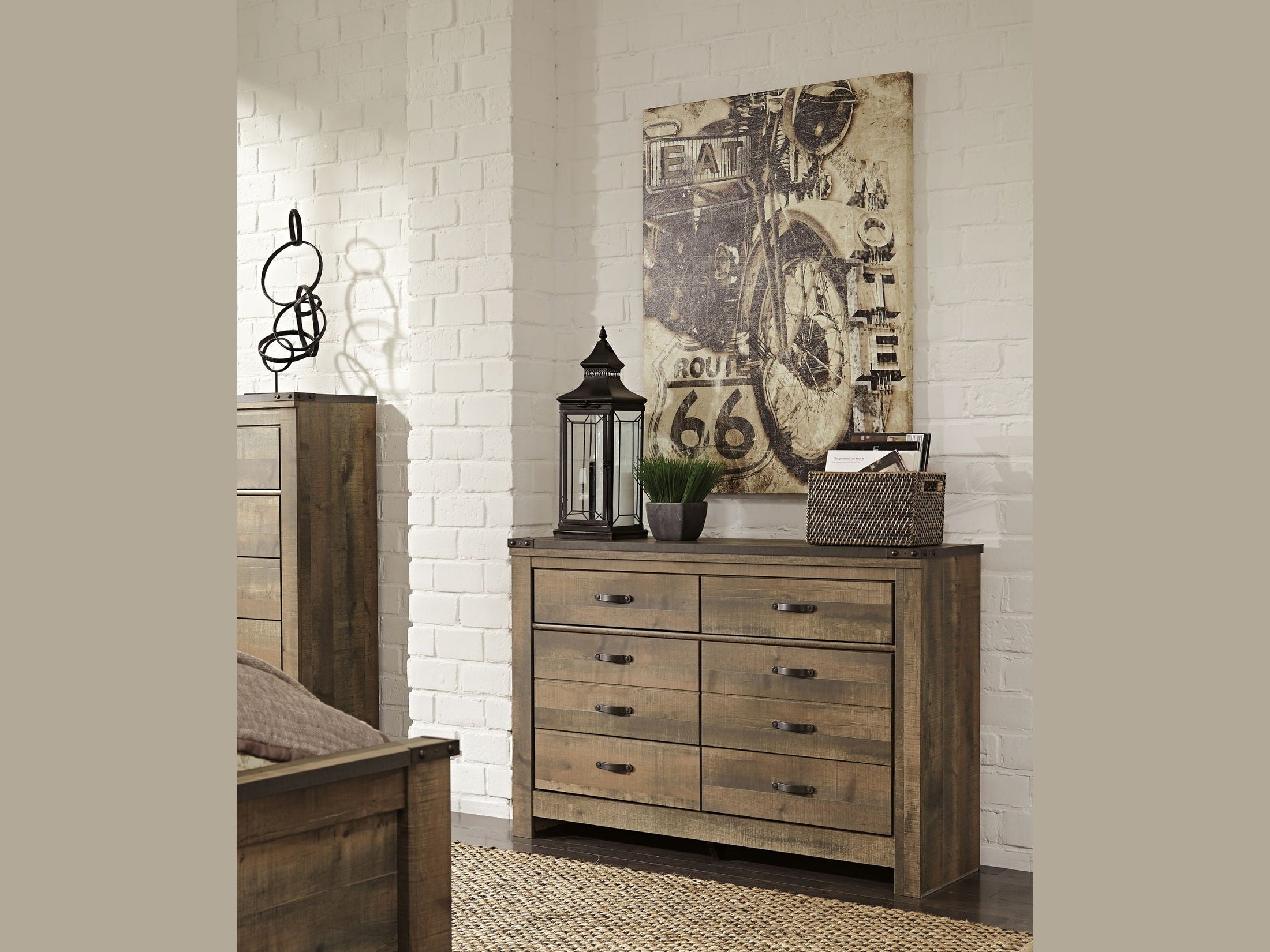 Trinell - Six Drawer Dresser - 61.34" x 15.98" x 42.99" - Brown Dark