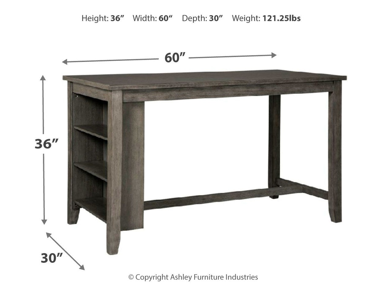 Caitbrook - Rectangular Dining Room Counter Table - Gray