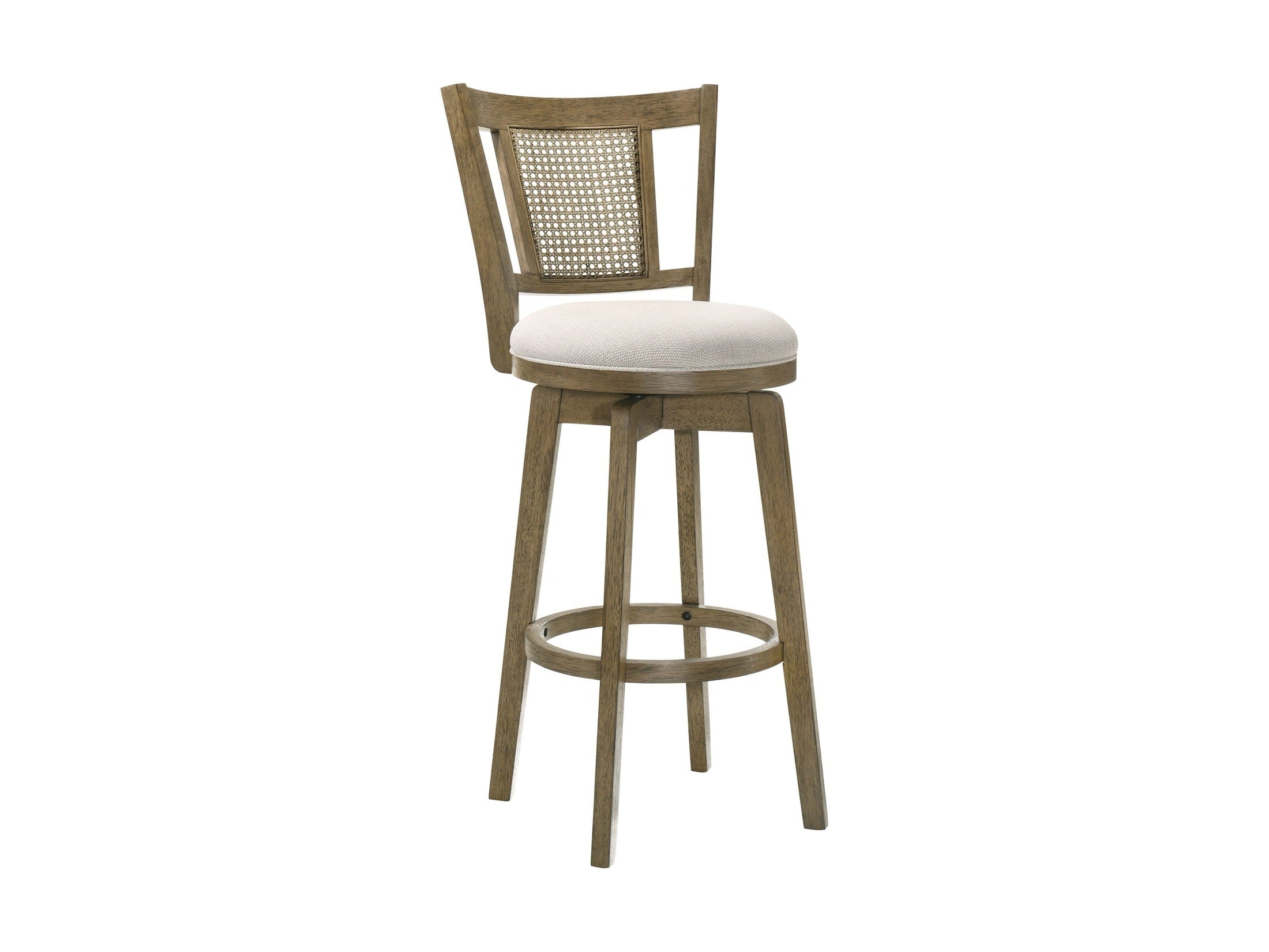 Isla - 30" Putty Brown Bar Height Rubberwood Swivel Barstool