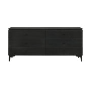Legend - 6 Drawer Dresser With Metal Legs - Black Glaze Ash