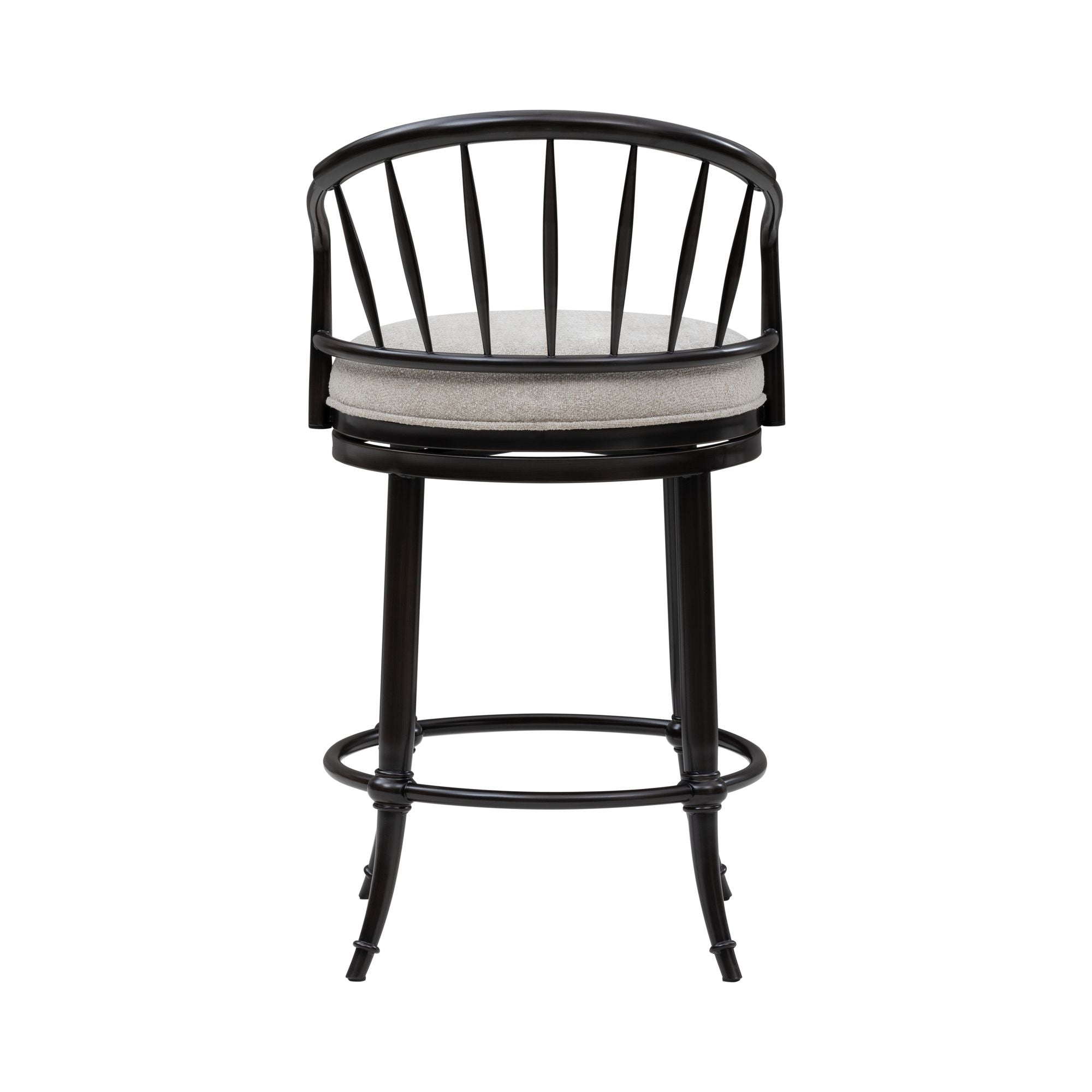 Luther - Commercial Grade Steel Frame Fabric Upholstered Swivel Counter Height Barstool