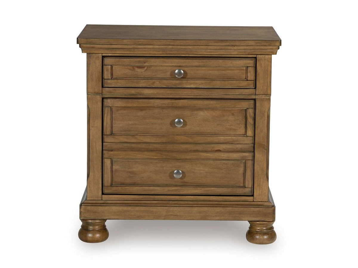 Feddinger - Two Drawer Night Stand - Medium Brown