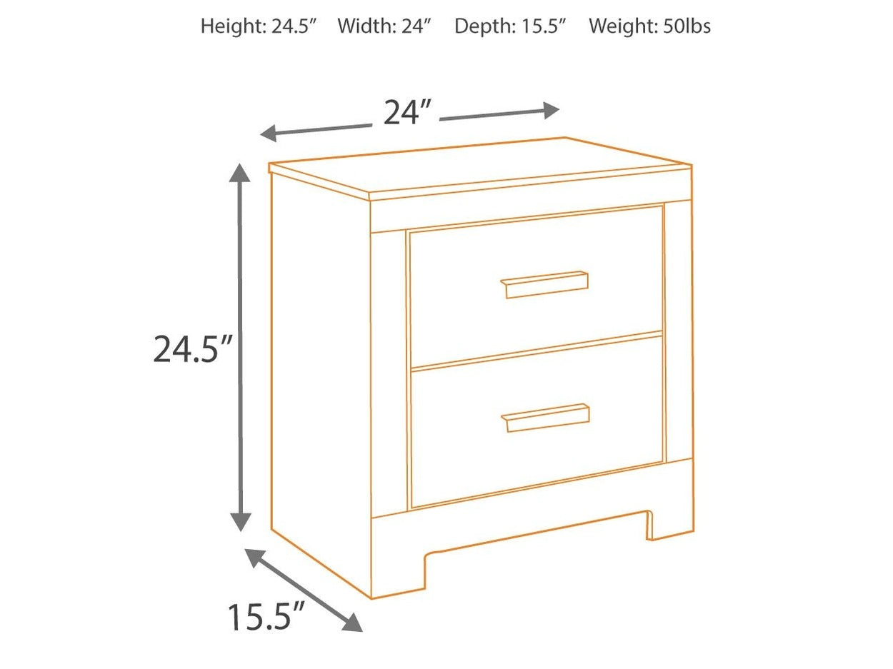 Culverbach - Two Drawer Night Stand - Gray