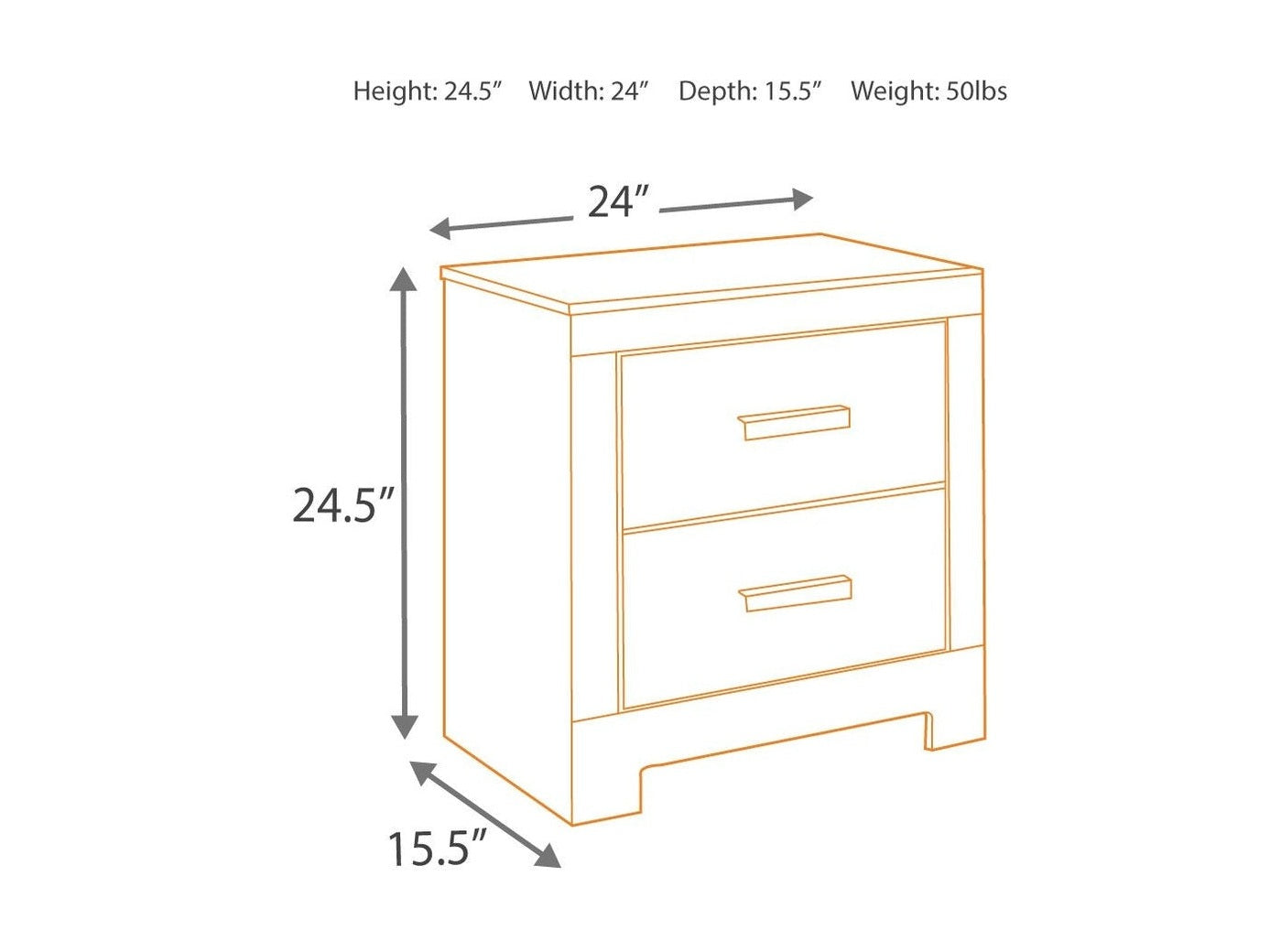 Culverbach - Two Drawer Night Stand - Gray
