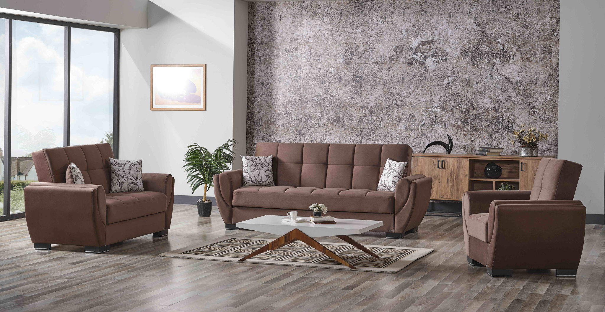 Ottomanson Armada Air - Upholstered Convertible Armchair With Storage - Microfiber