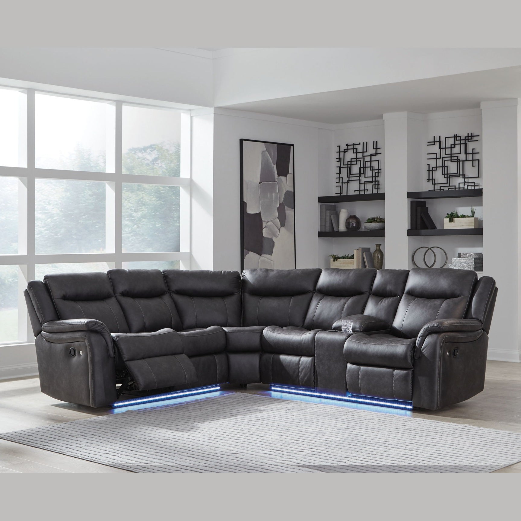 Sultan Meadow - 2-Piece Reclining Sectional - Carbon