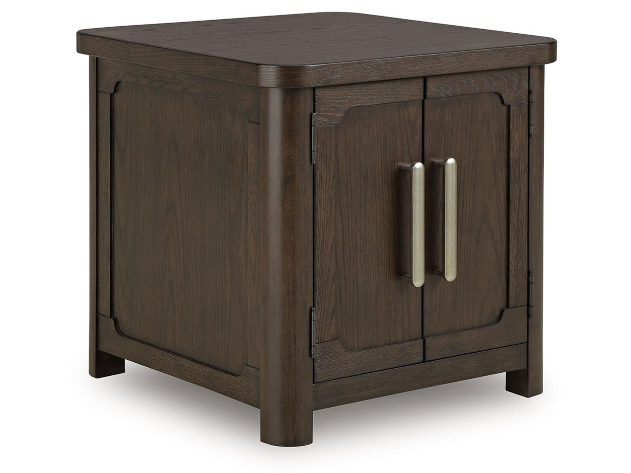 Breckington - Rectangular 2-door End Table - Dark Brown
