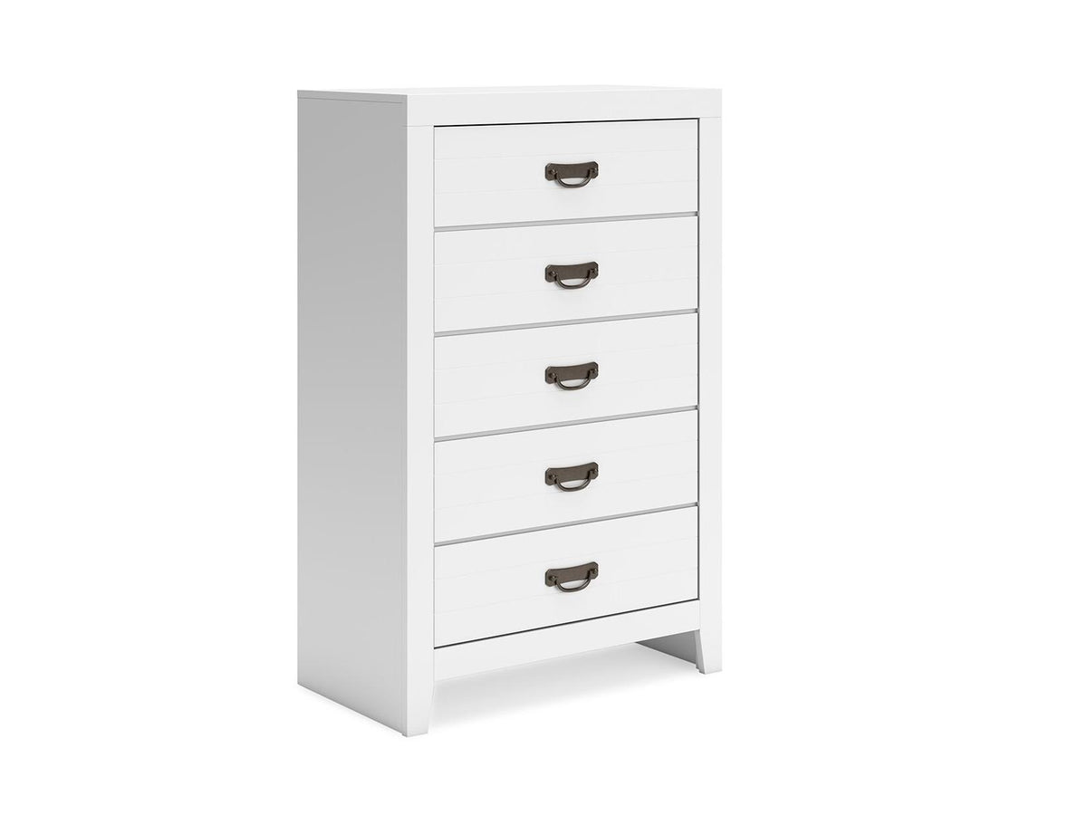 Binterglen - Five Drawer Chest - White