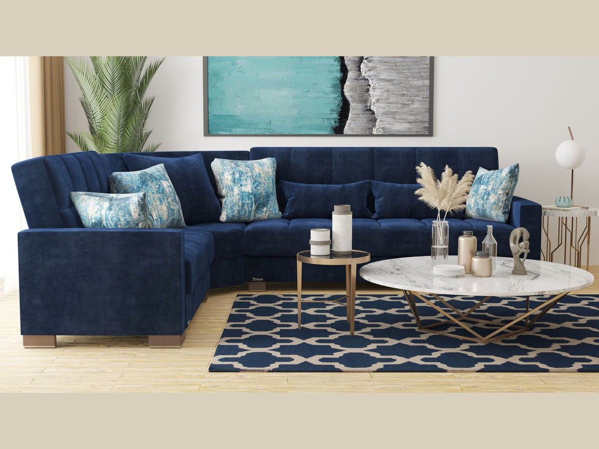 Ottomanson Armada - Upholstered Convertible Sectional With Storage - Microfiber