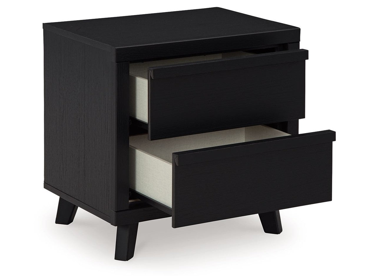 Danziar - Two Drawer Night Stand - Black