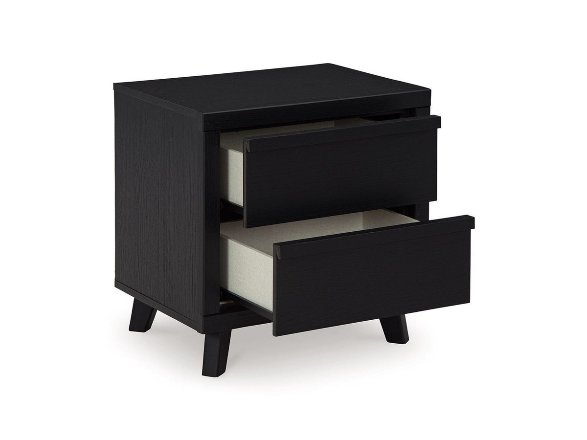 Danziar - Two Drawer Night Stand - Black