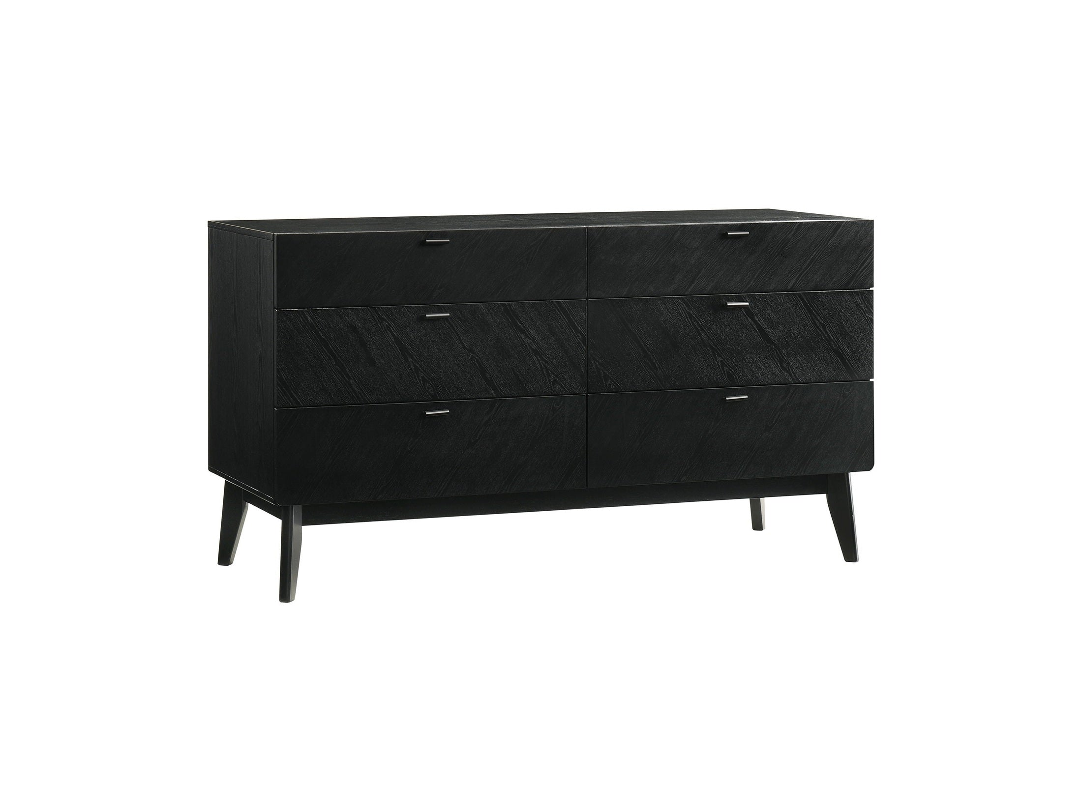 Petra - 6 Drawer Wood Dresser - Black
