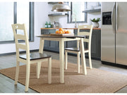Woodanville - Round DRM Drop Leaf Table - Cream / Brown